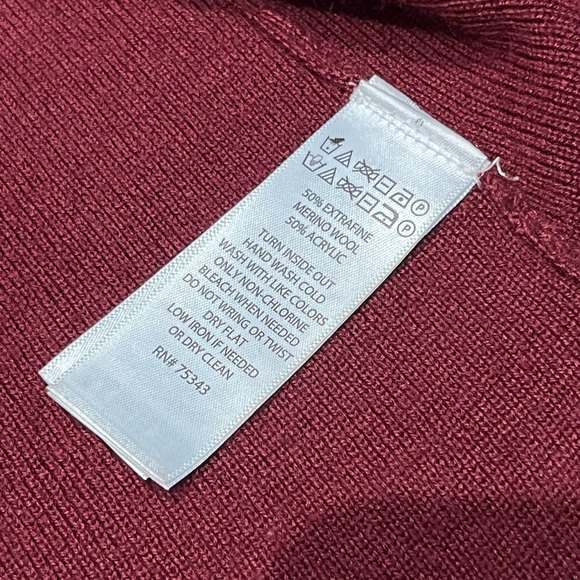 Deep Red Long Cardigan, Size Small - Picture 5 of 6